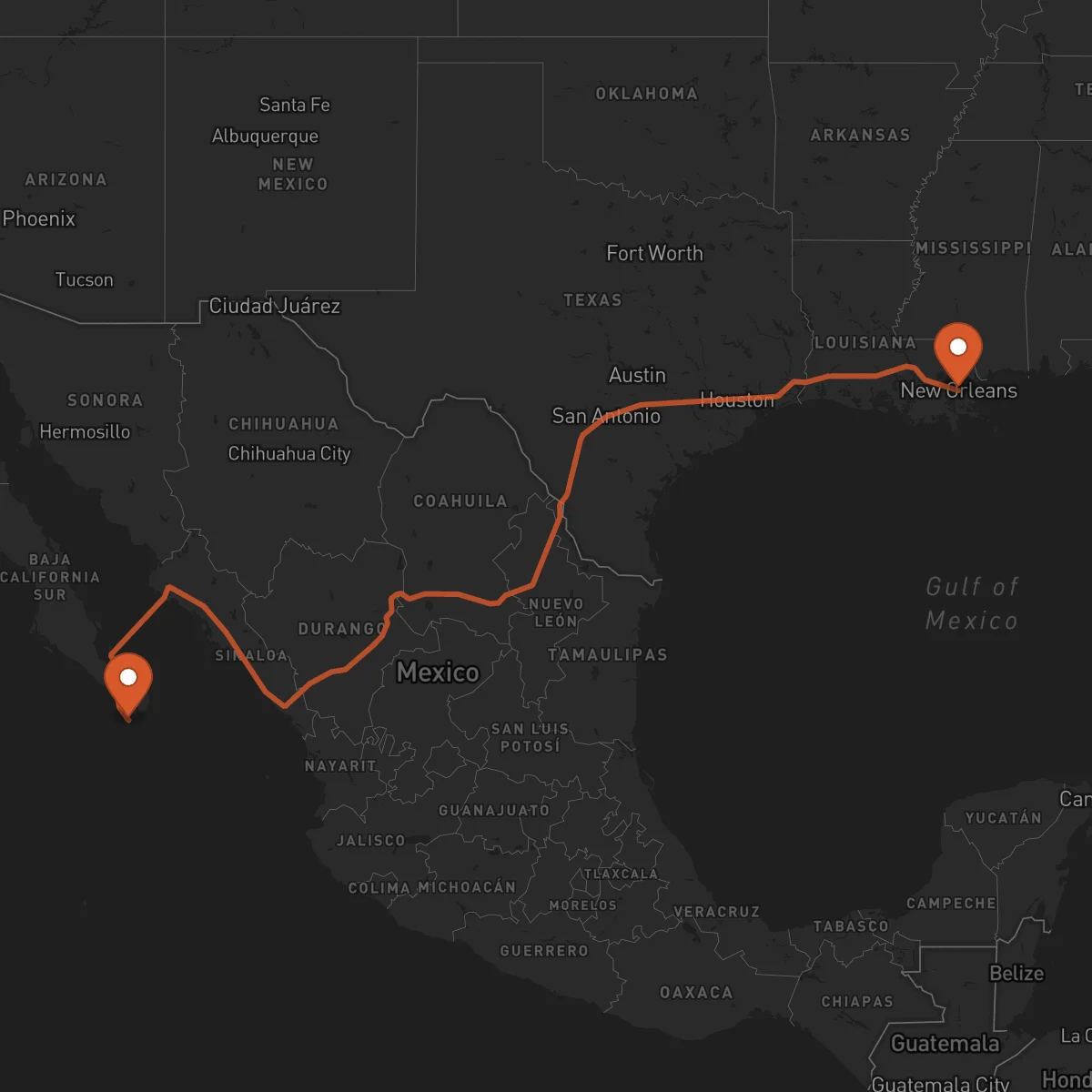 Ruta Los Cabos - New Orleans