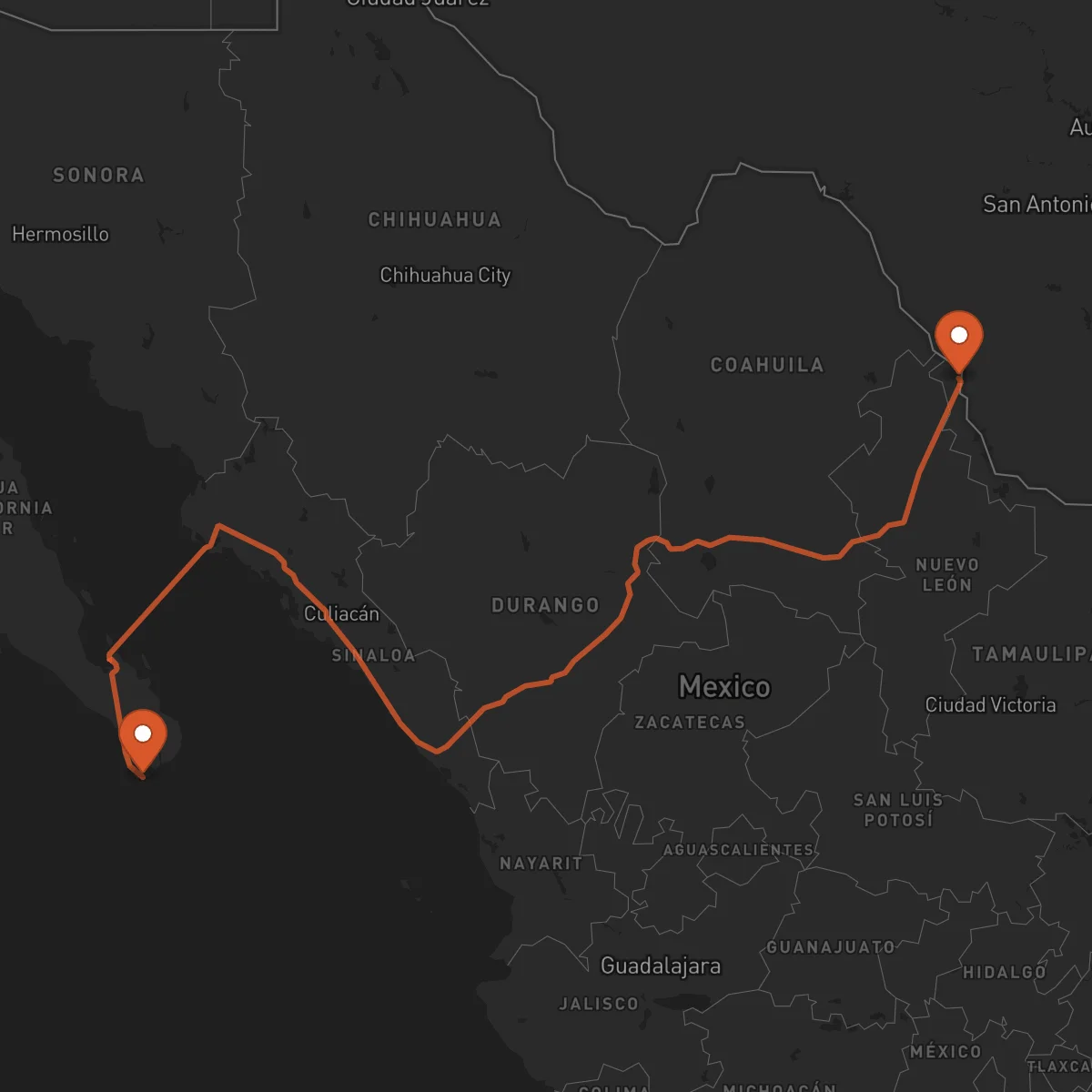 Ruta Los Cabos - Nuevo Laredo