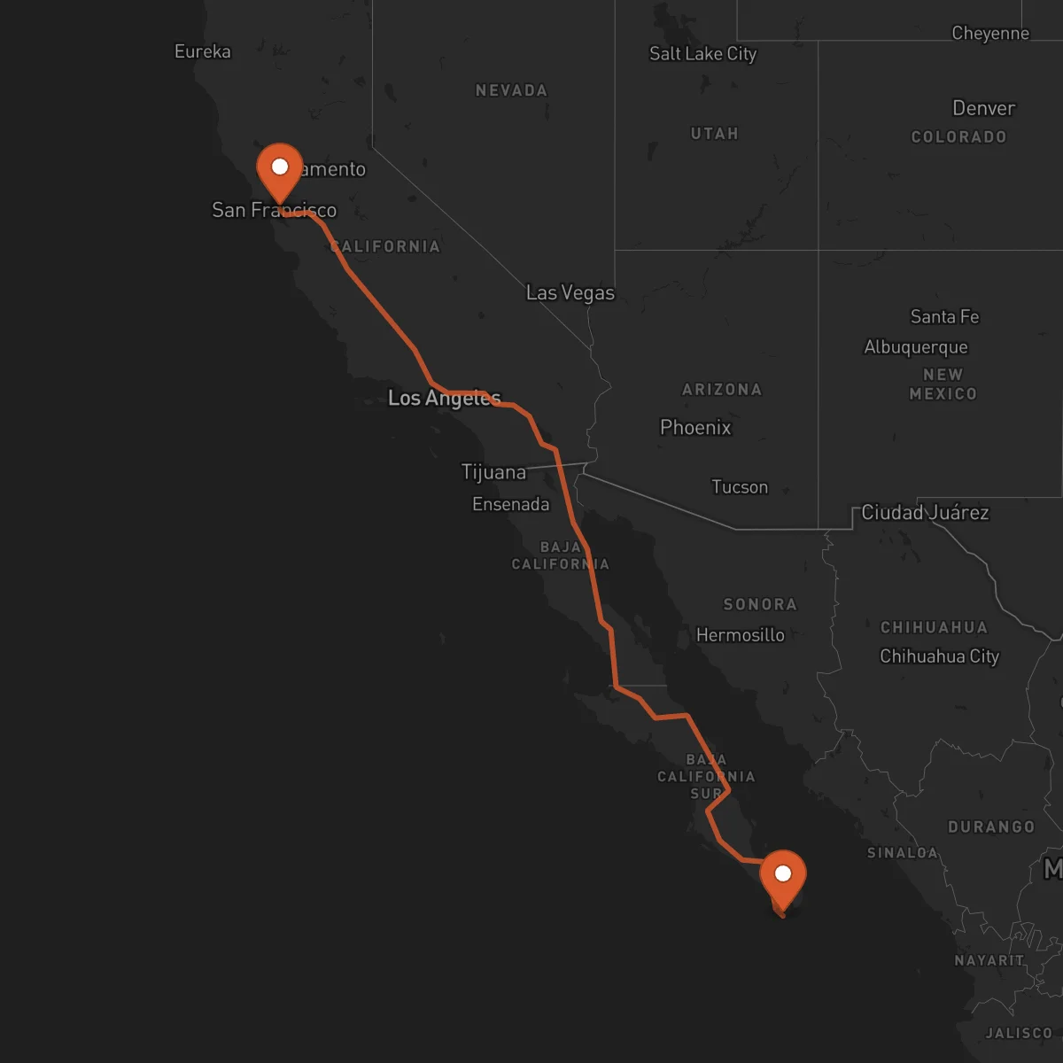 Ruta Los Cabos - Oakland