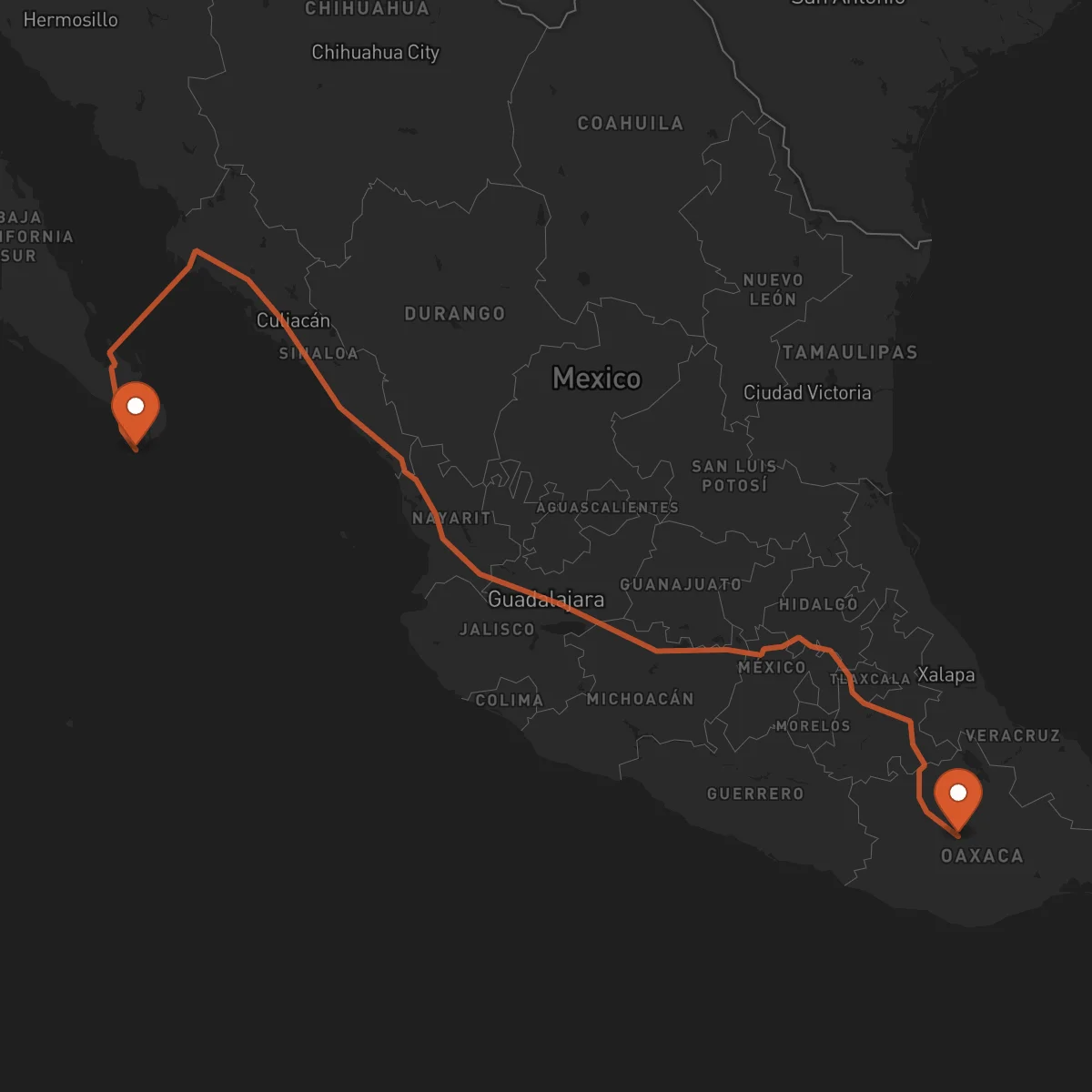 Ruta Los Cabos - Oaxaca de Juárez