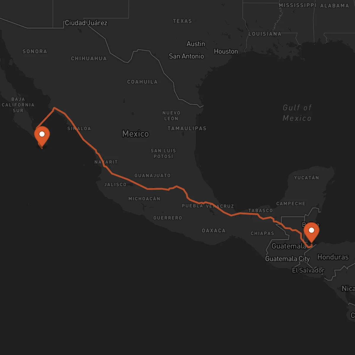Ruta Los Cabos - Puerto Barrios