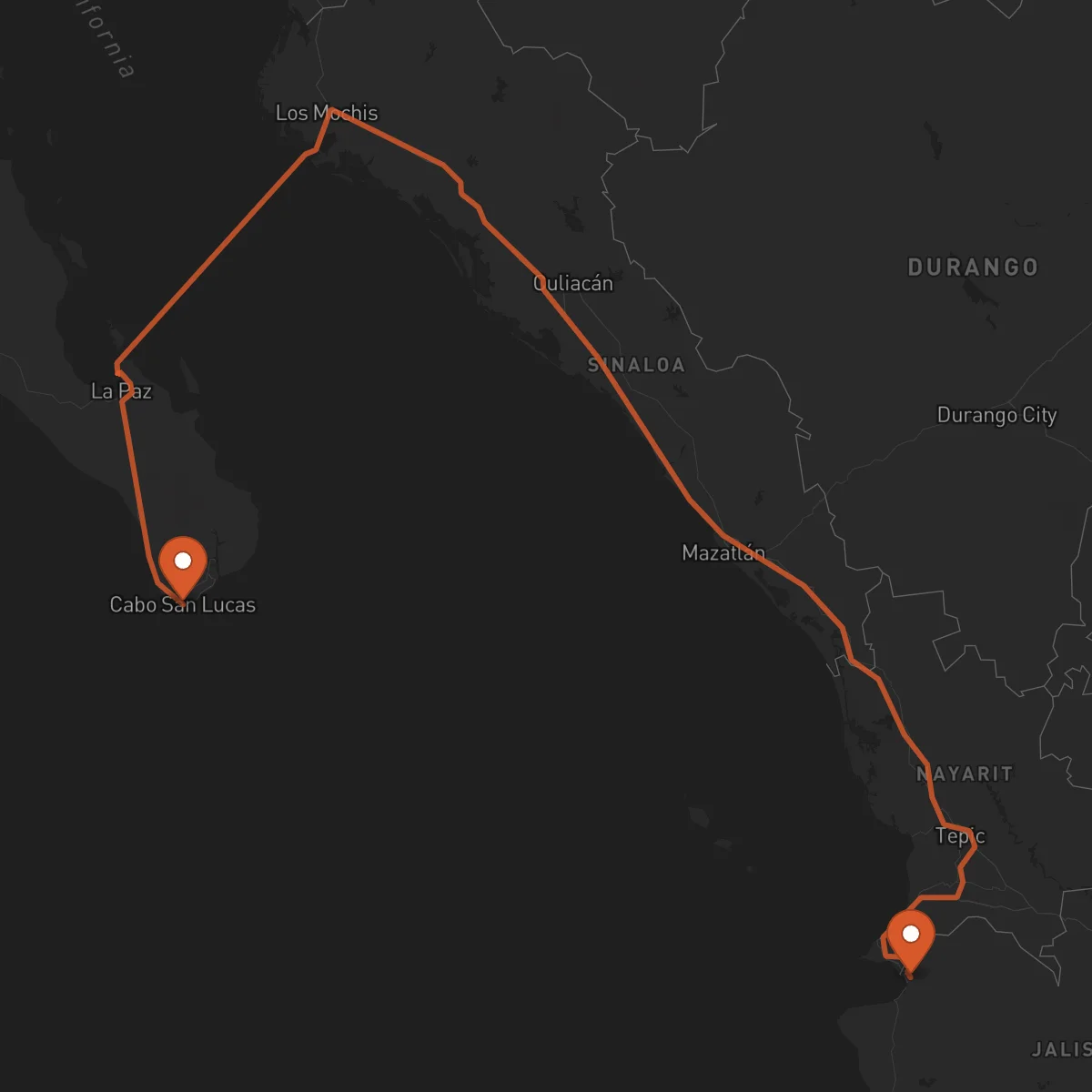 Ruta Los Cabos - Puerto Vallarta