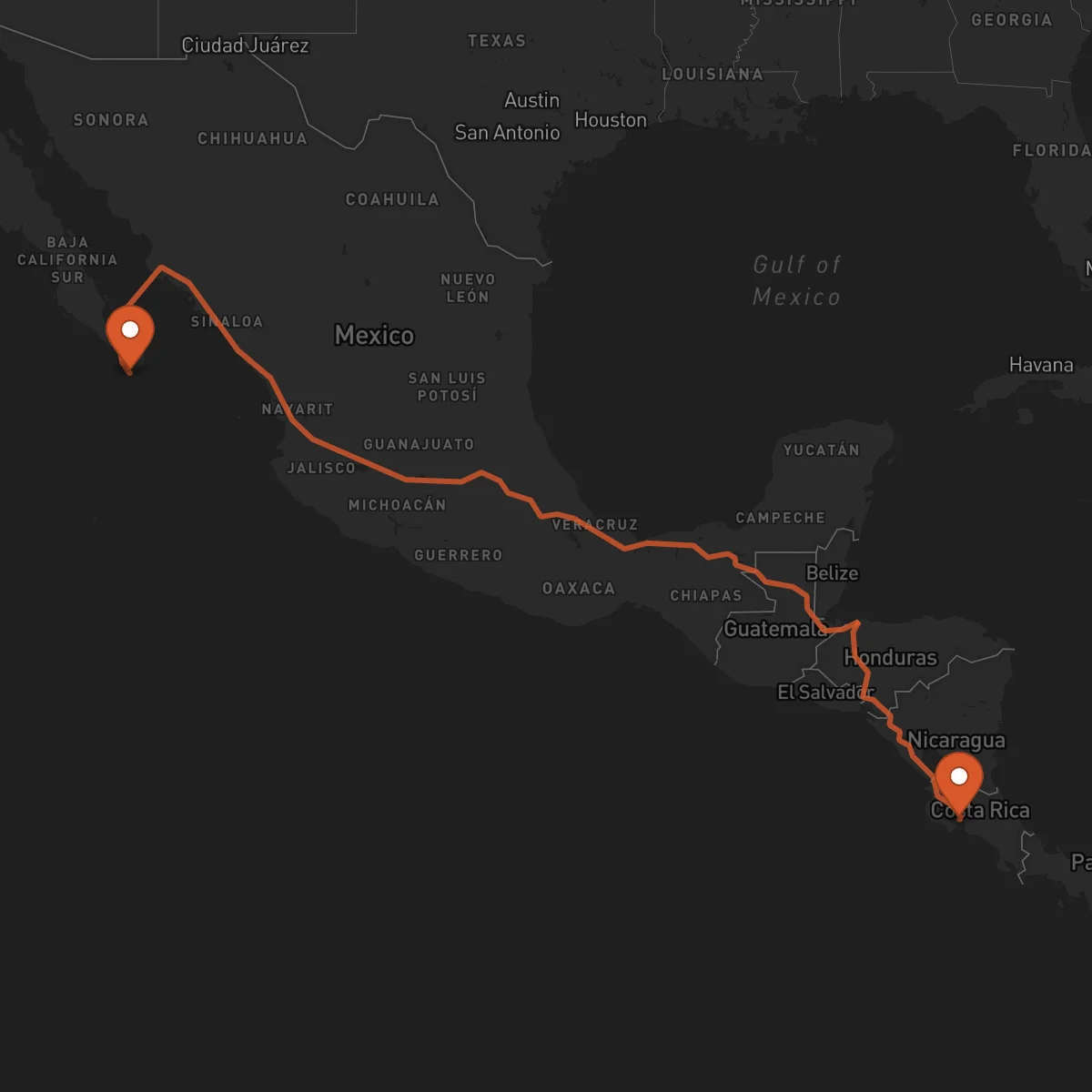 Ruta Los Cabos - Puntarenas