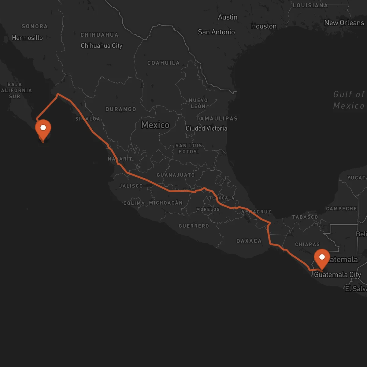 Ruta Quetzaltenango - Los Cabos