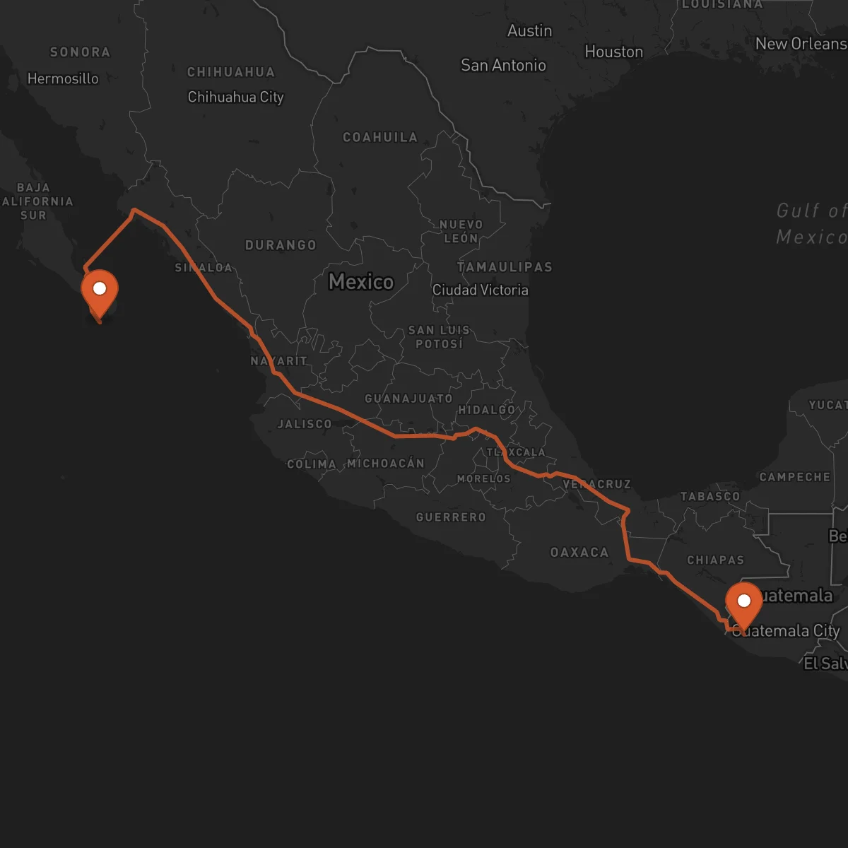 Ruta Retalhuleu - Los Cabos