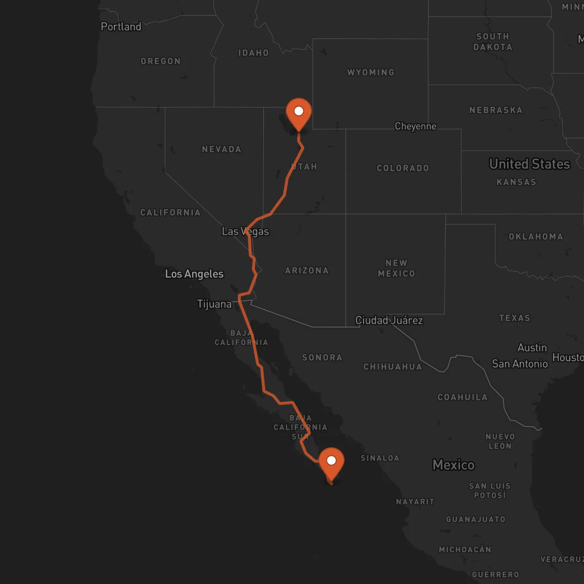 Ruta Salt Lake City - Los Cabos