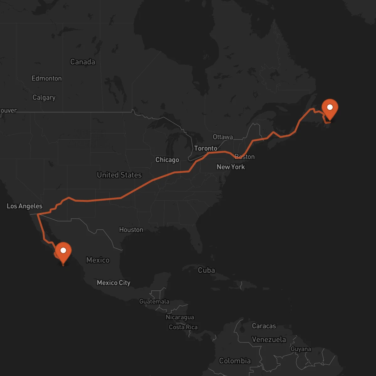 Ruta Los Cabos - San Juan de Terranova (St. John's)