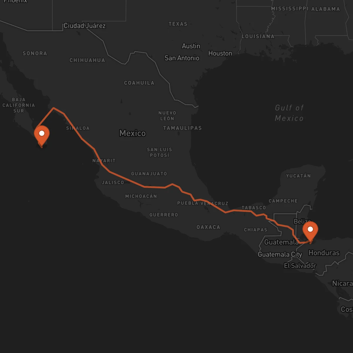 Ruta San Pedro Sula - Los Cabos