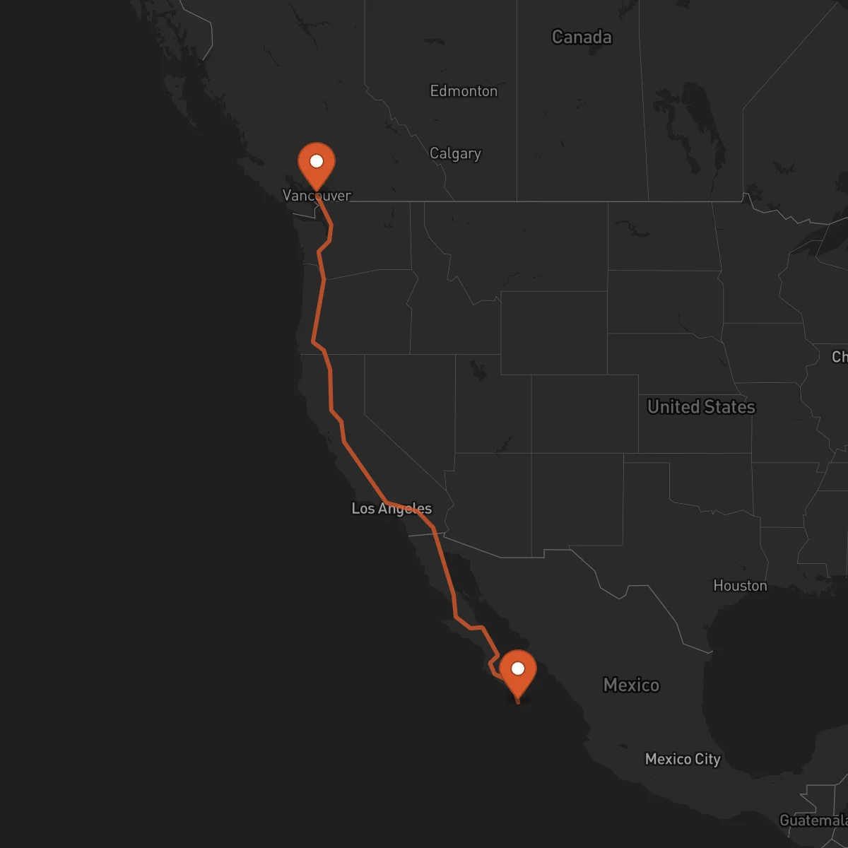 Ruta Vancouver - Los Cabos