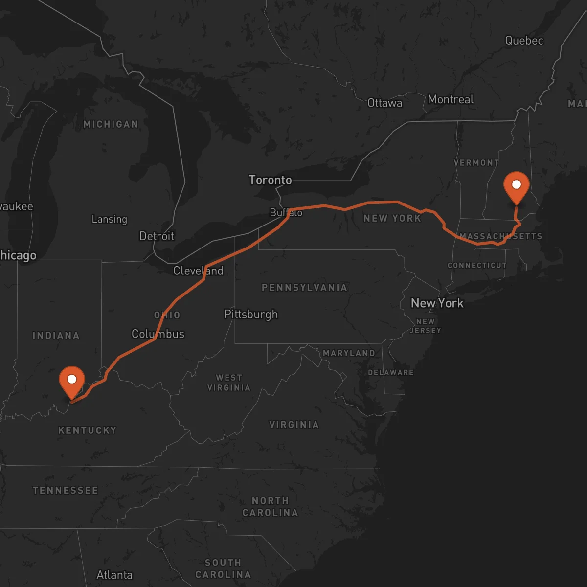 Ruta Mánchester - Louisville