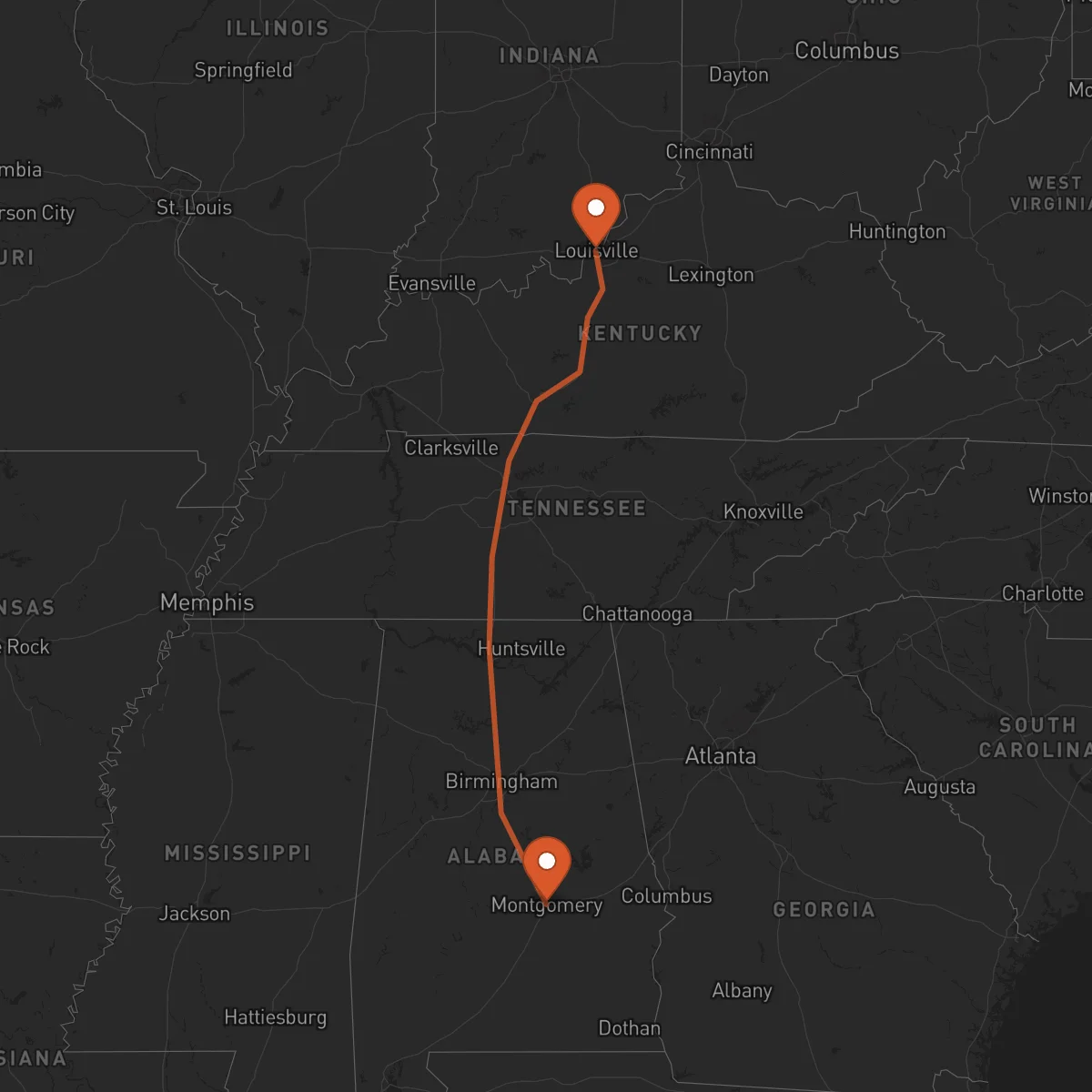 Ruta Louisville - Montgomery