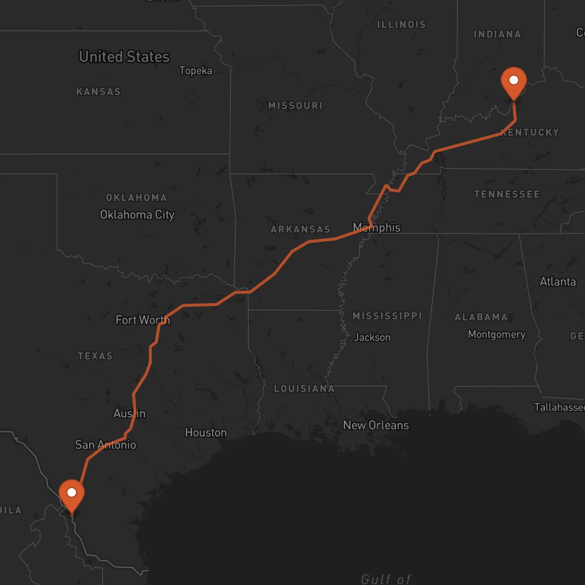 Ruta Nuevo Laredo - Louisville