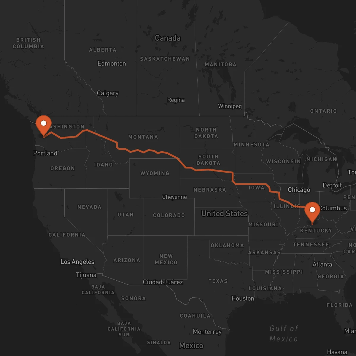 Ruta Louisville - Olympia