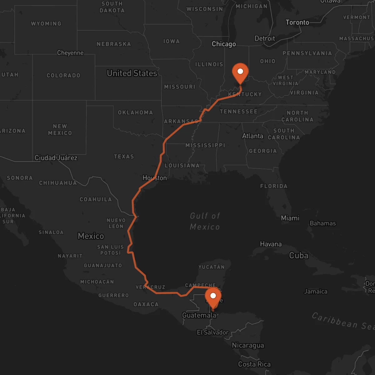 Ruta Louisville - Punta Gorda