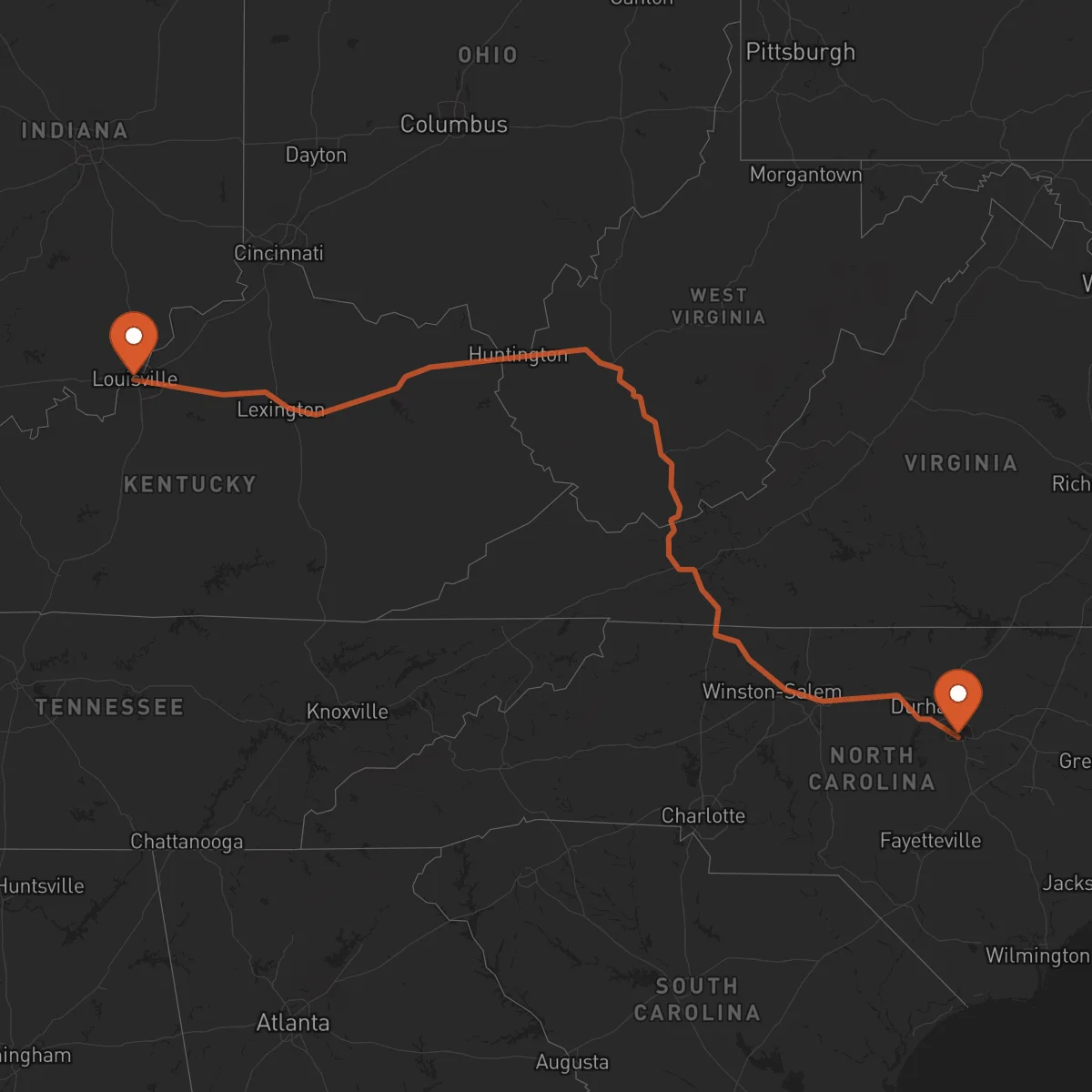 Ruta Raleigh - Louisville