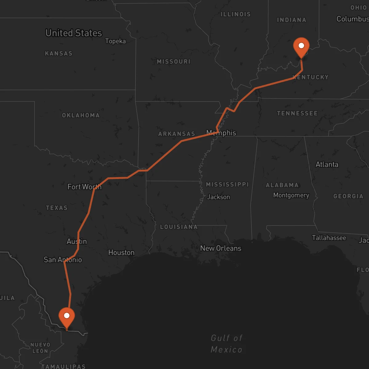 Ruta Louisville - Reynosa