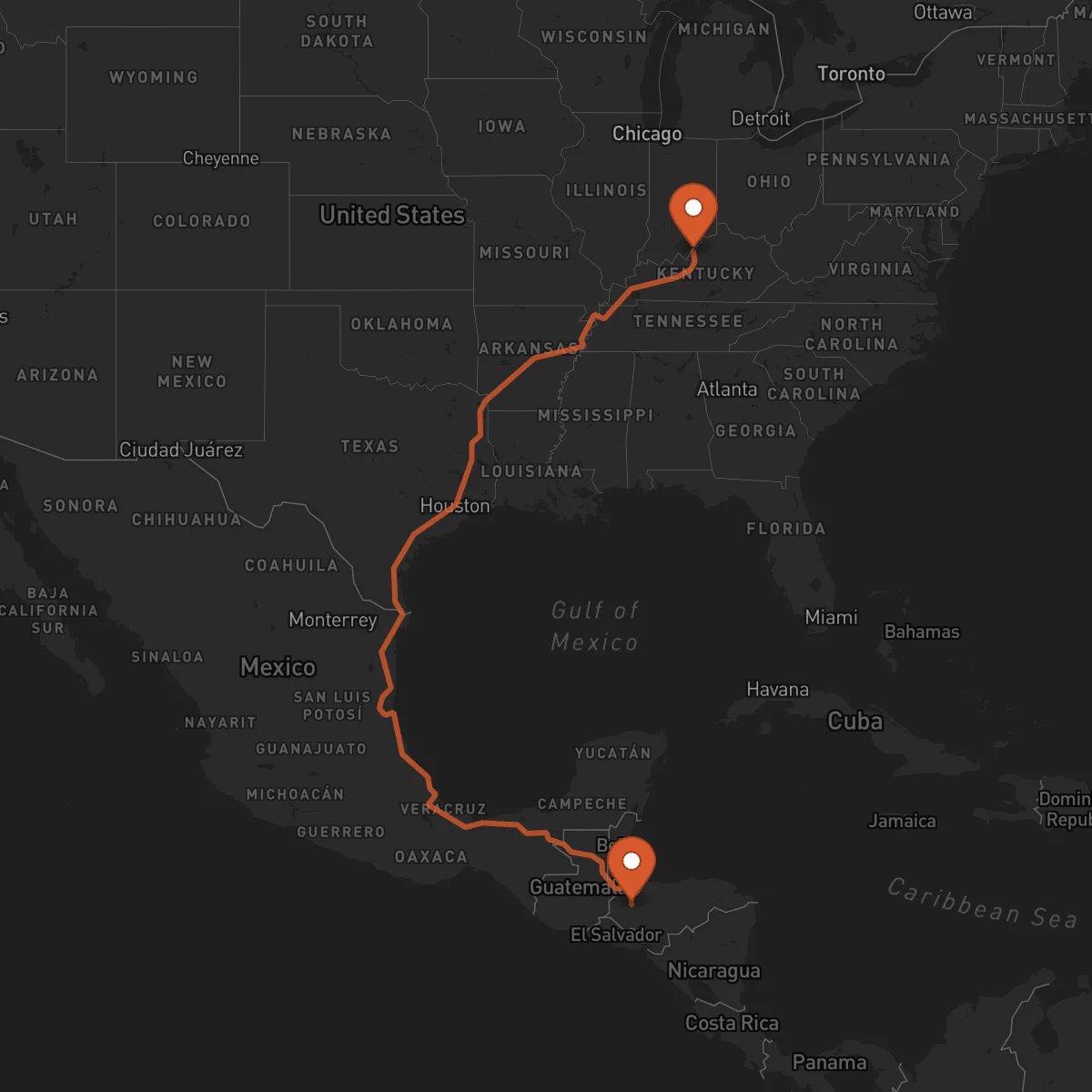 Ruta Louisville - Santa Bárbara