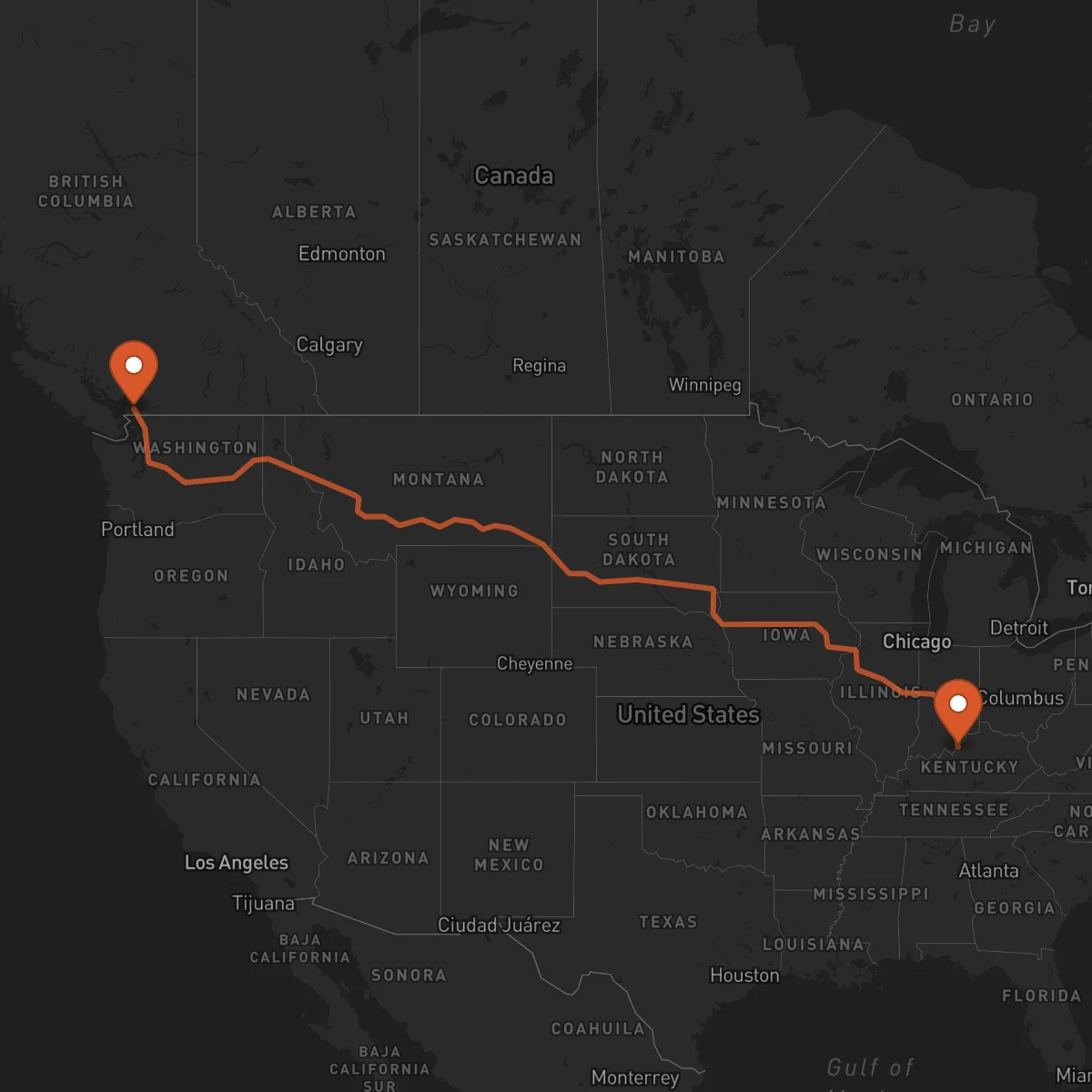 Ruta Surrey - Louisville