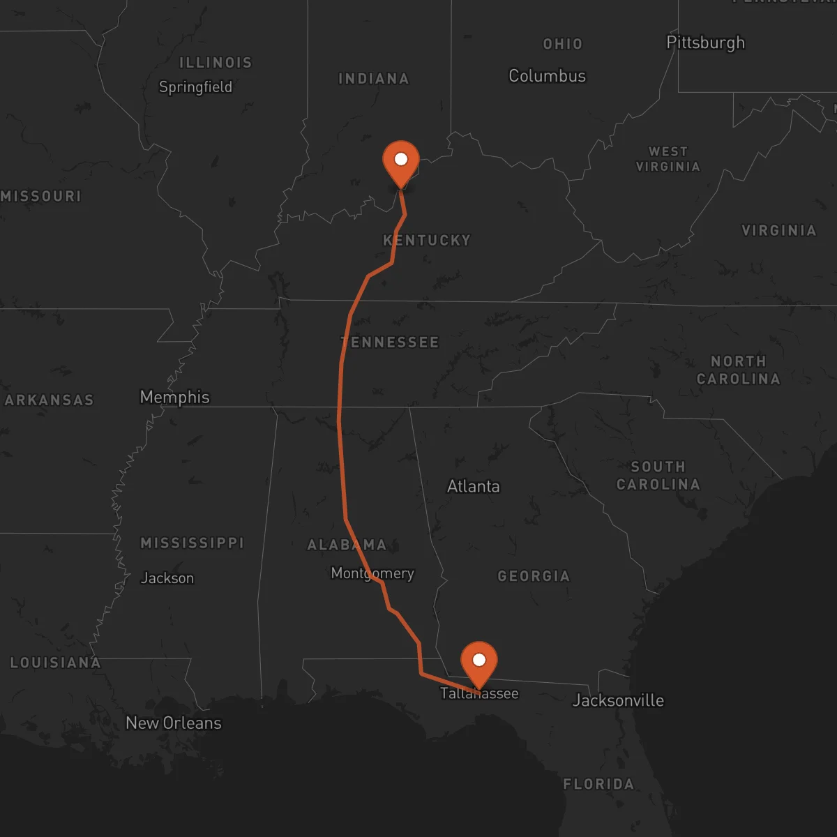 Ruta Louisville - Tallahassee