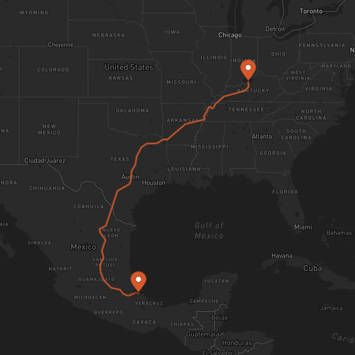 Ruta Xalapa - Louisville