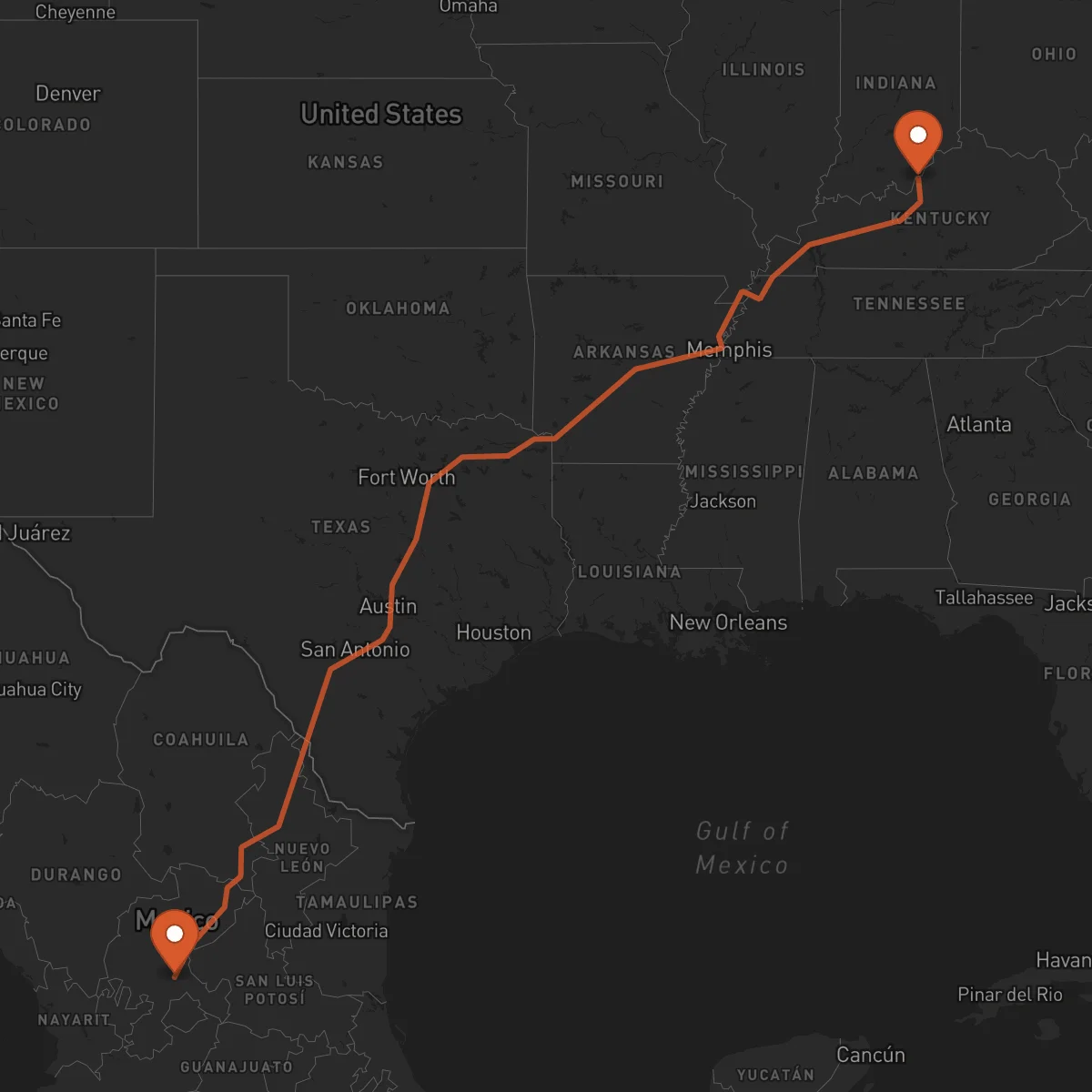 Ruta Zacatecas - Louisville