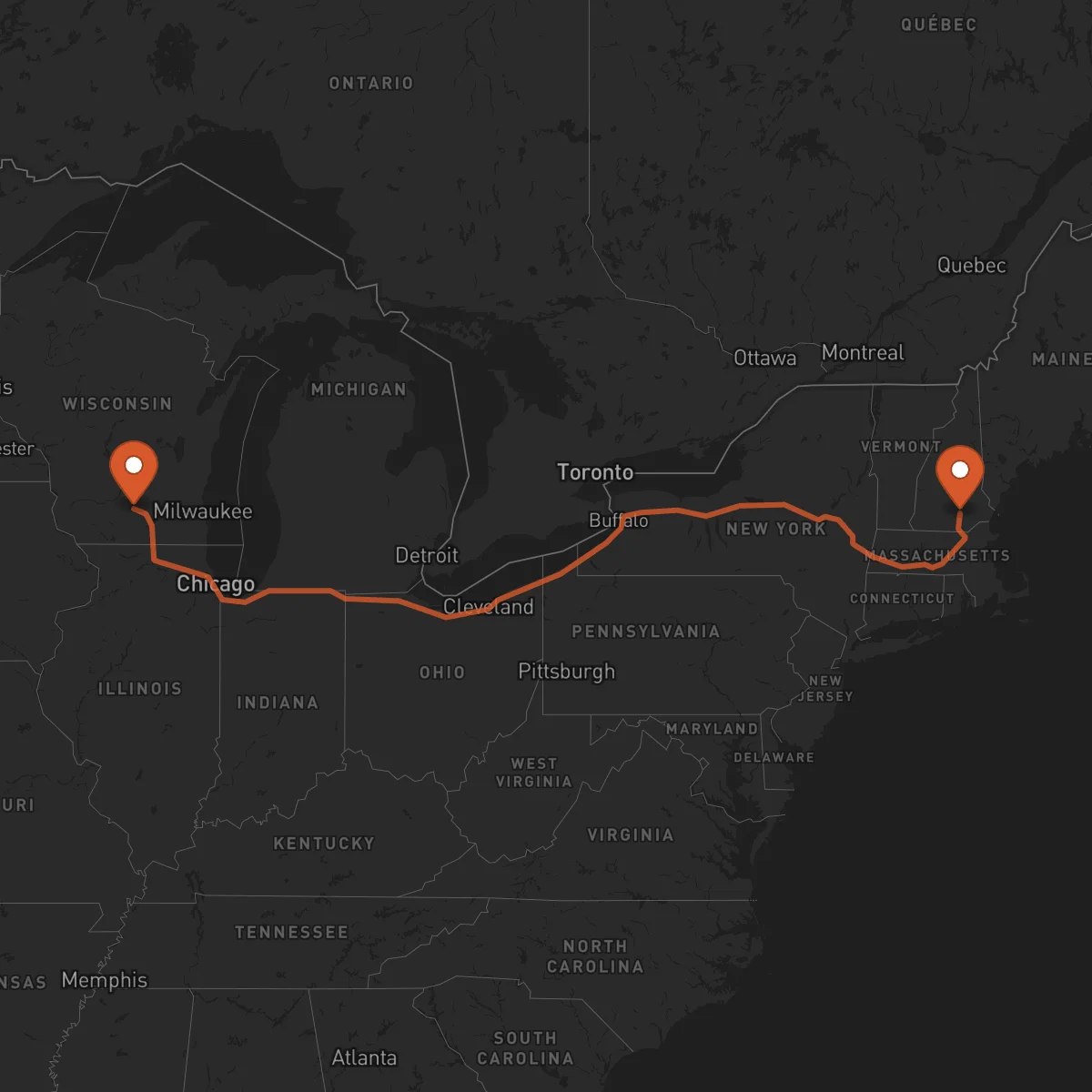 Ruta Manchester - Madison