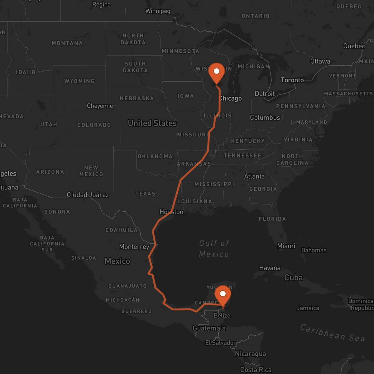 Ruta Madison - Orange Walk Town