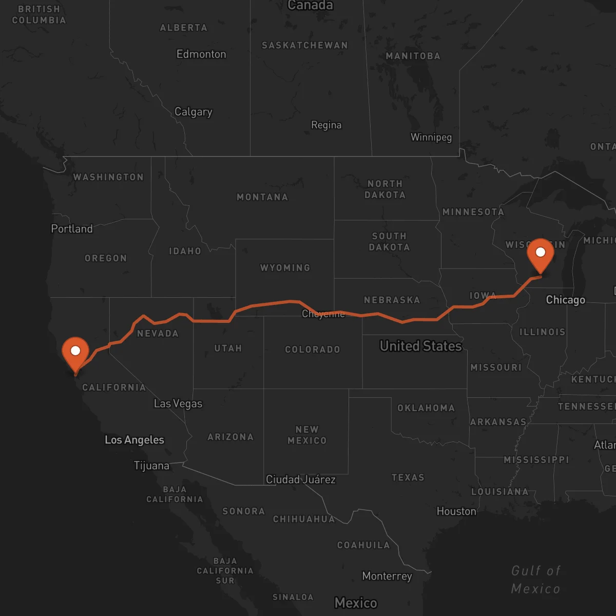Ruta San Francisco - Madison