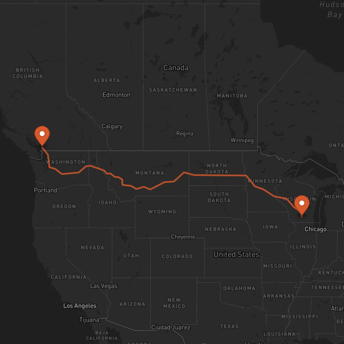 Ruta Vancouver - Madison
