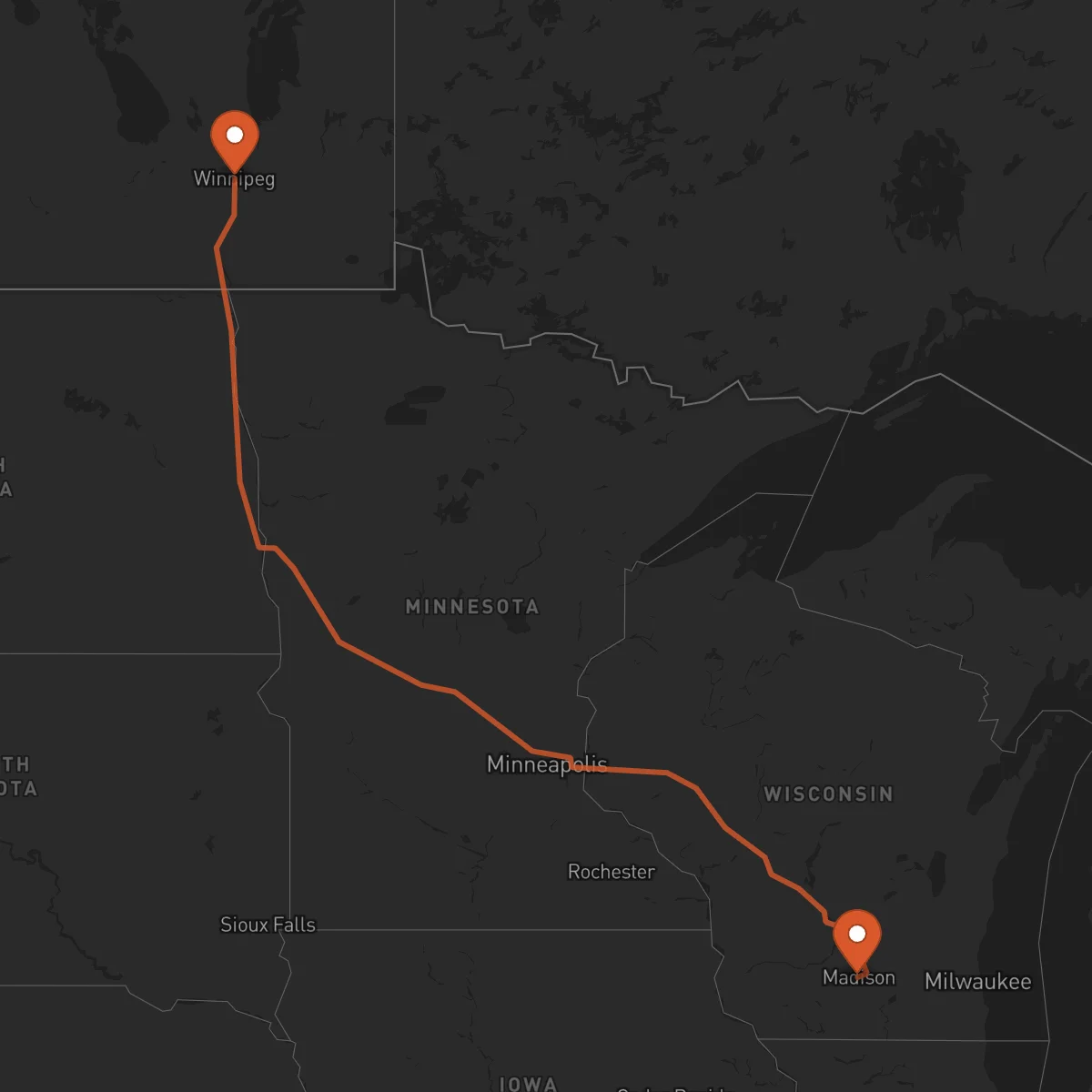 Ruta Madison - Winnipeg