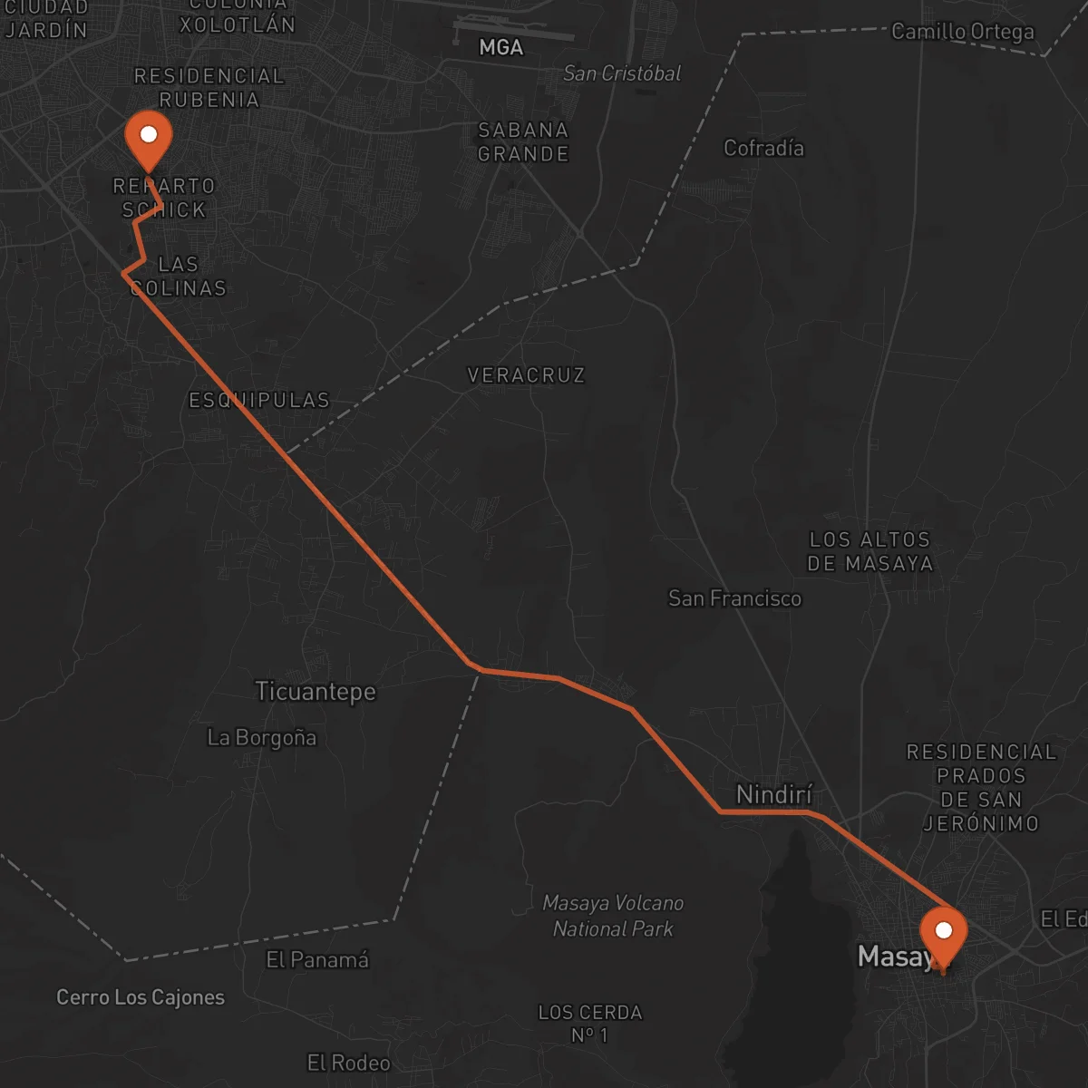 Ruta Managua - Masaya