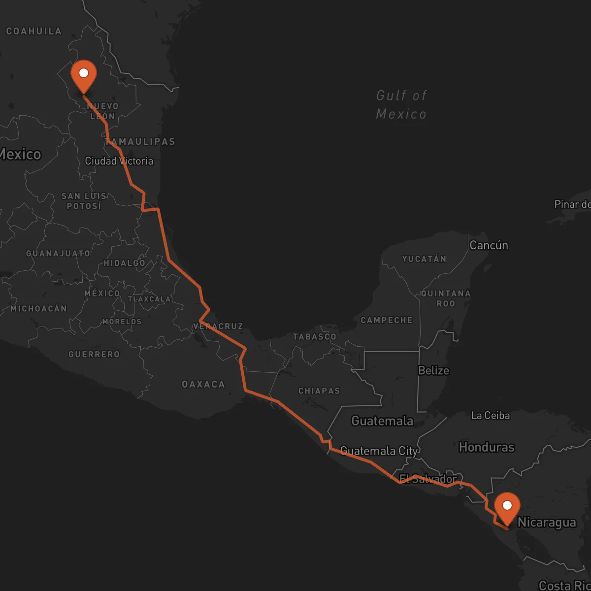Ruta Monterrey - Managua