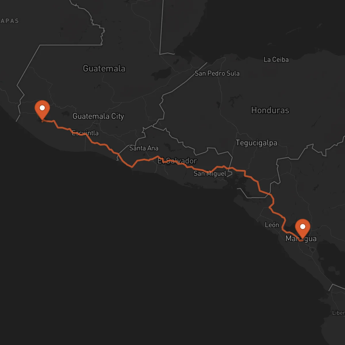 Ruta Managua - Retalhuleu