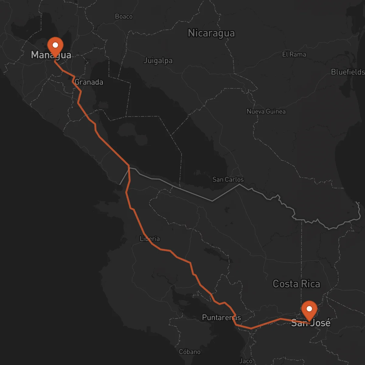 Ruta Managua - San José