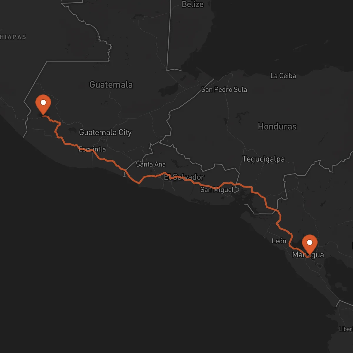 Ruta Managua - San Marcos