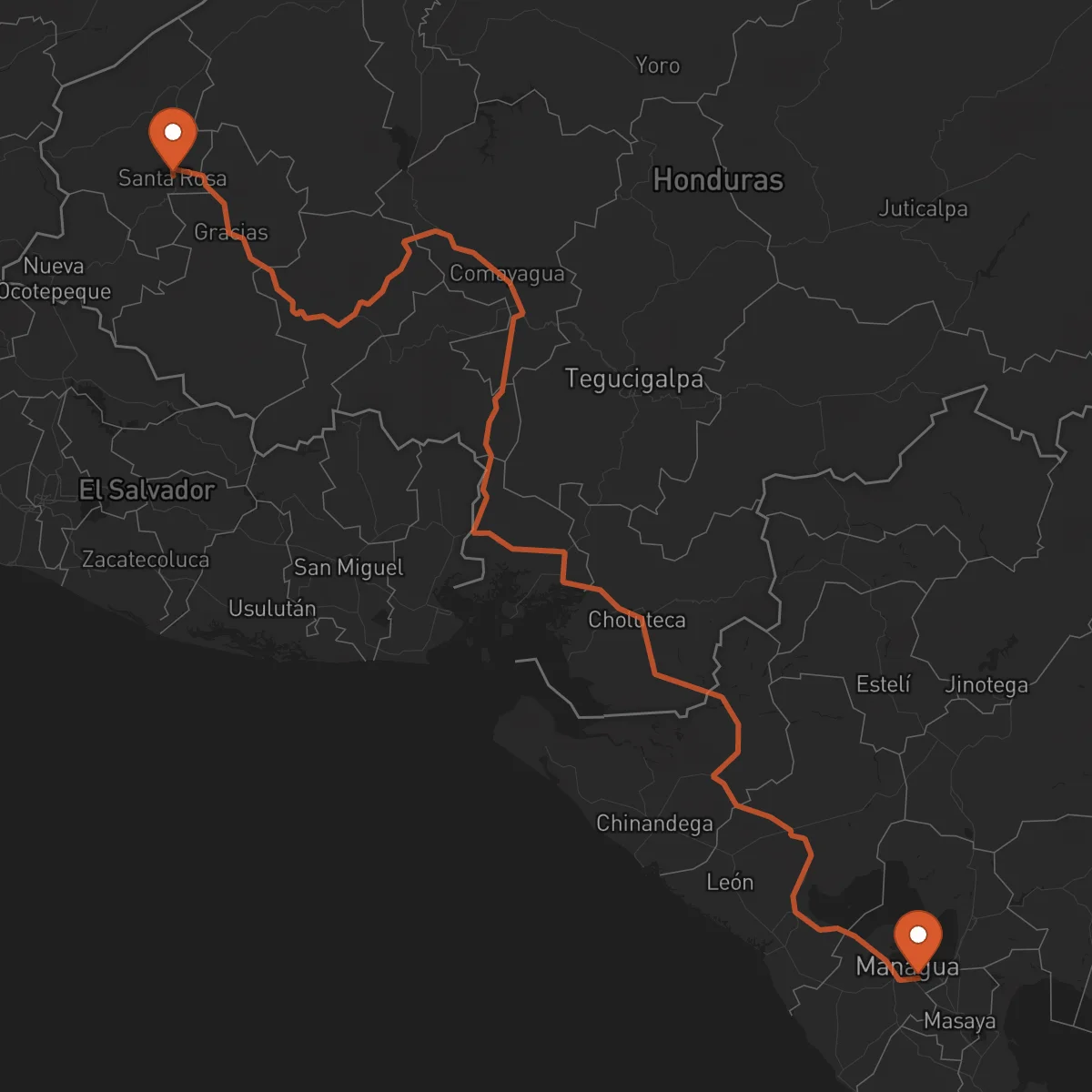 Ruta Managua - Santa Rosa de Copán