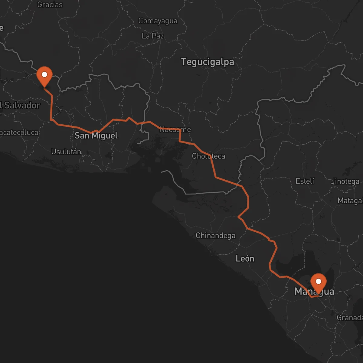 Ruta Managua - Sensuntepeque