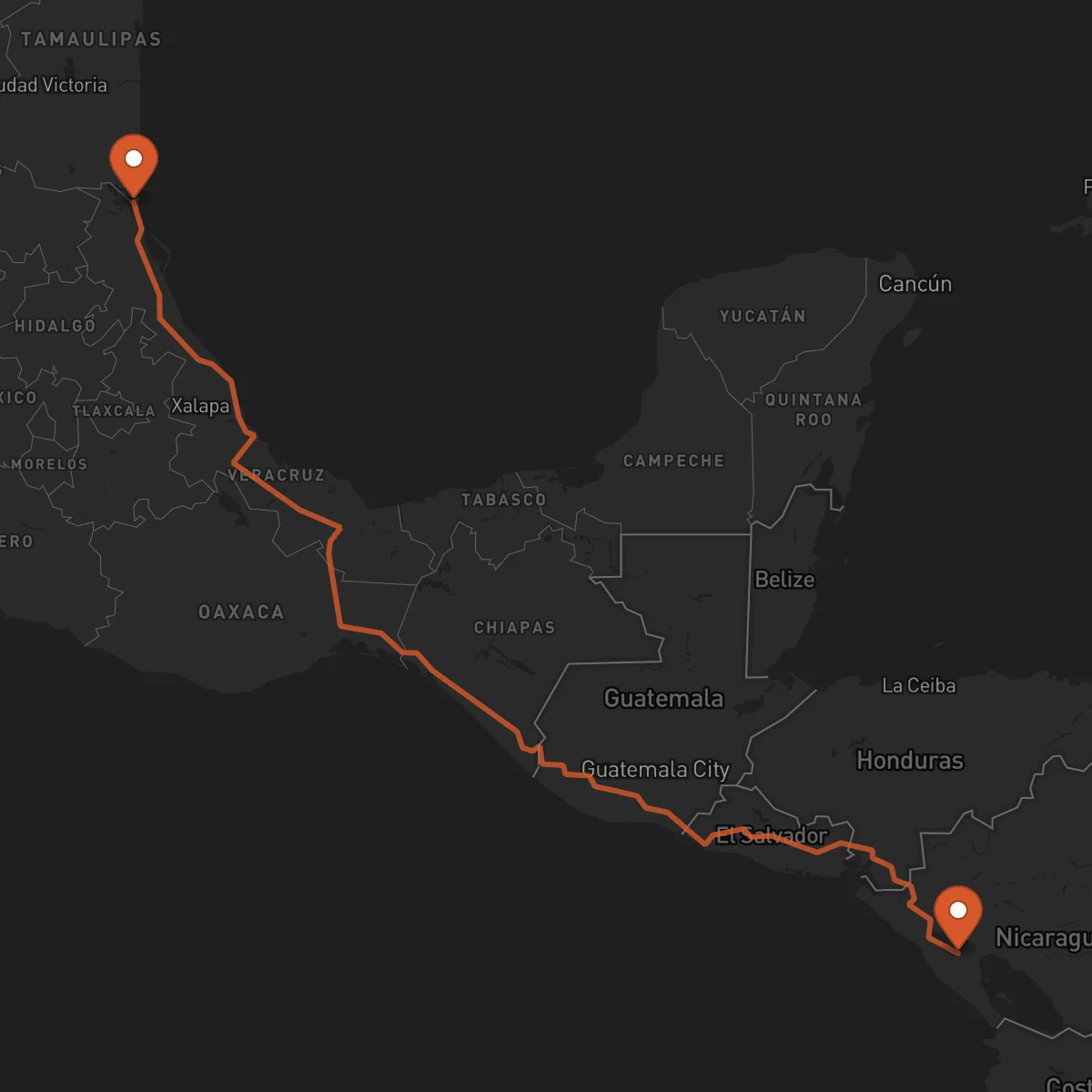 Ruta Tampico - Managua