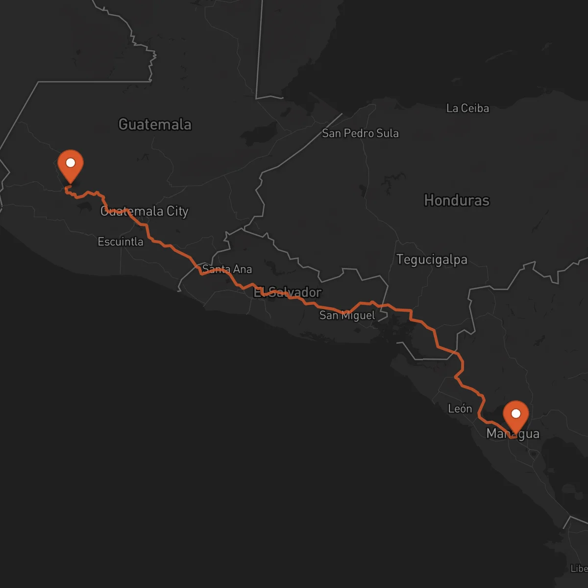 Ruta Managua - Totonicapán