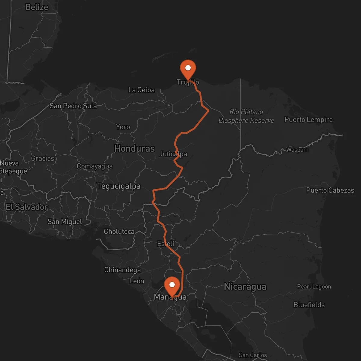 Ruta Managua - Trujillo