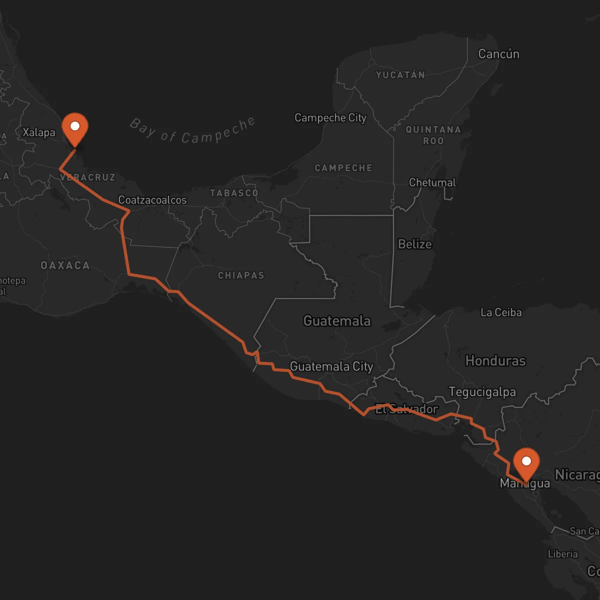 Ruta Veracruz - Manágua