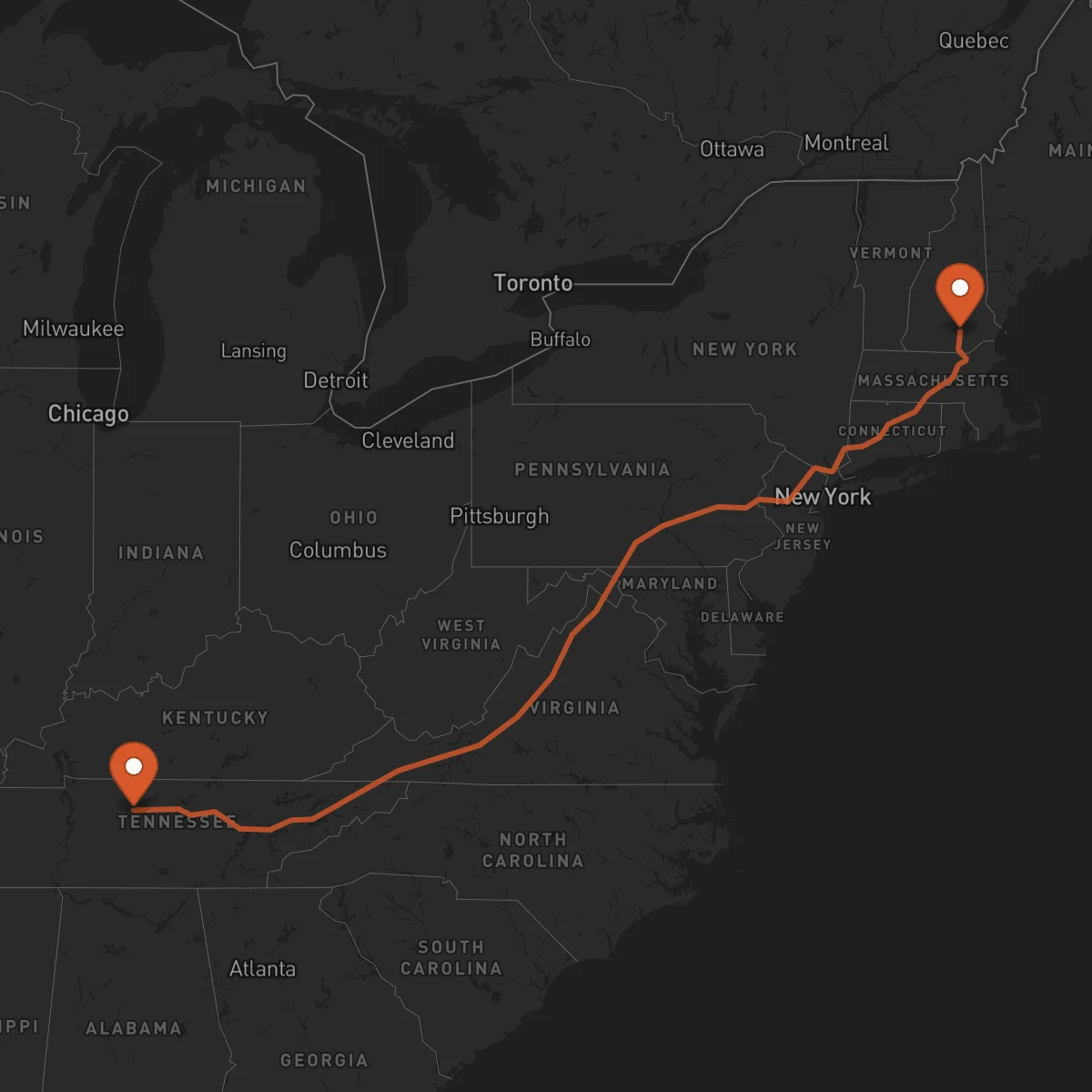 Ruta Mánchester - Nashville