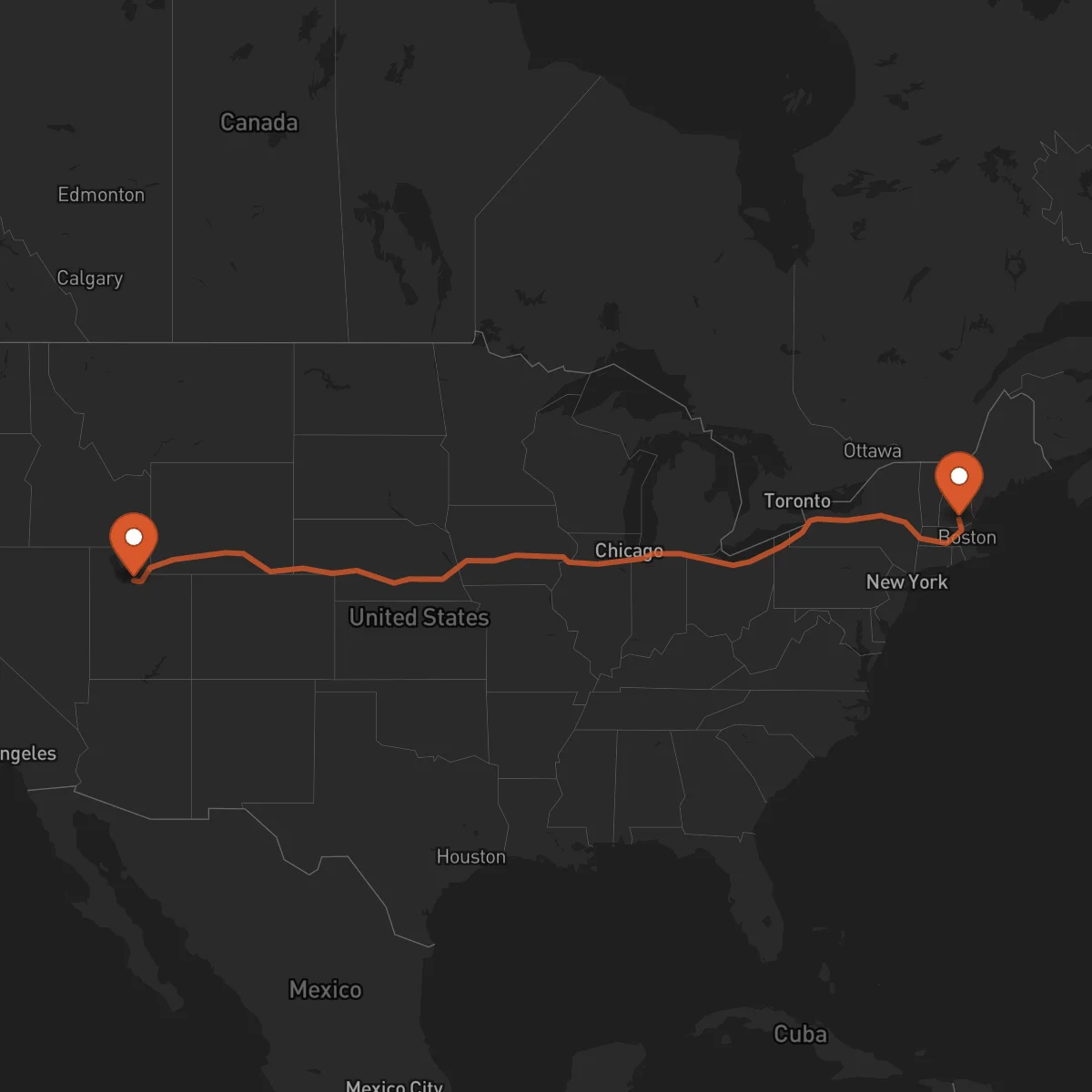 Ruta Salt Lake City - Mánchester