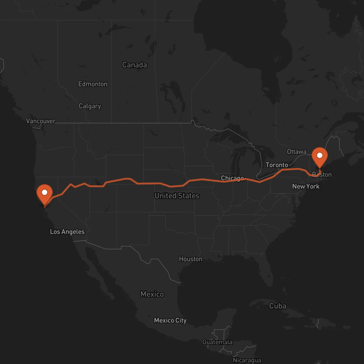 Ruta Mánchester - San Francisco
