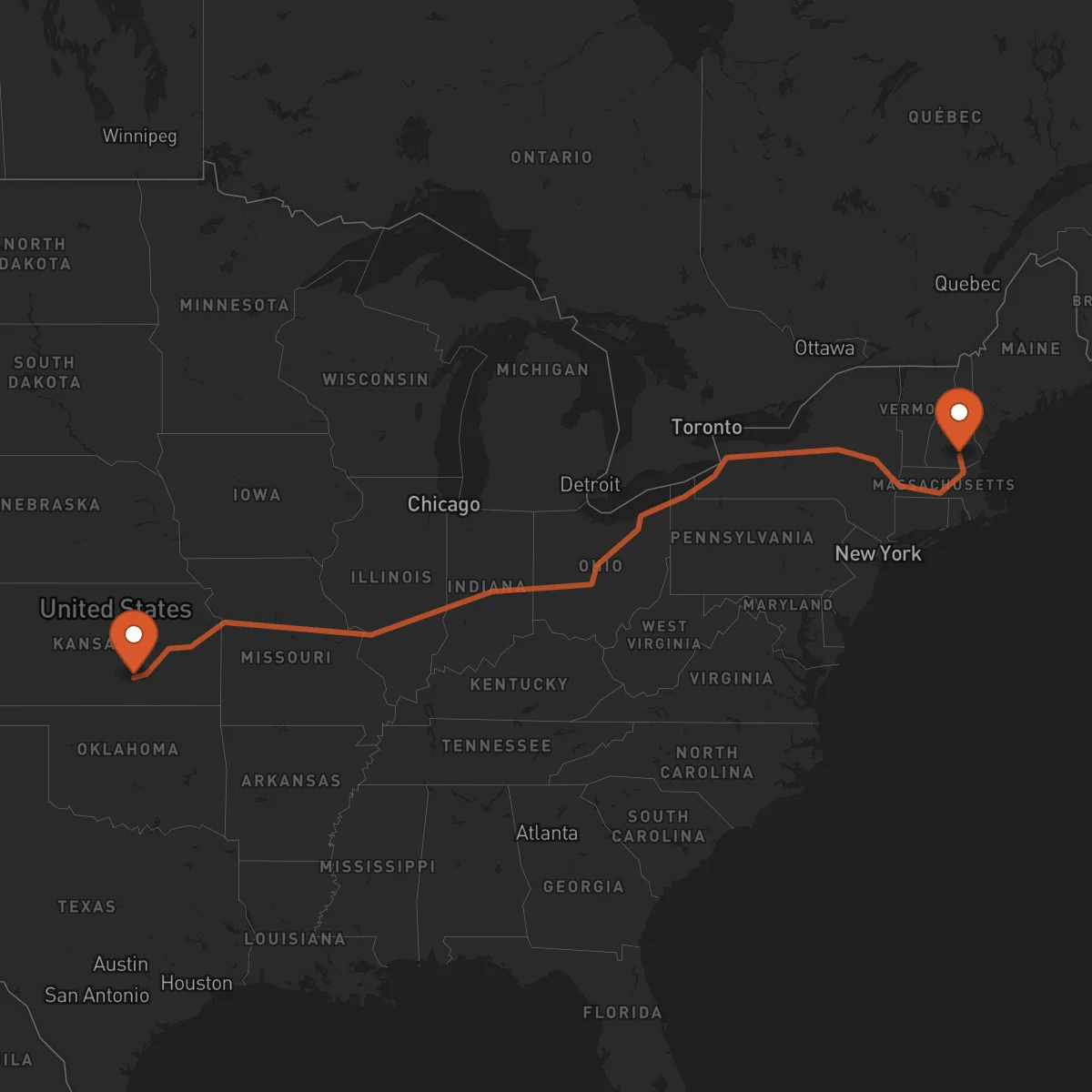Ruta Mánchester - Wichita