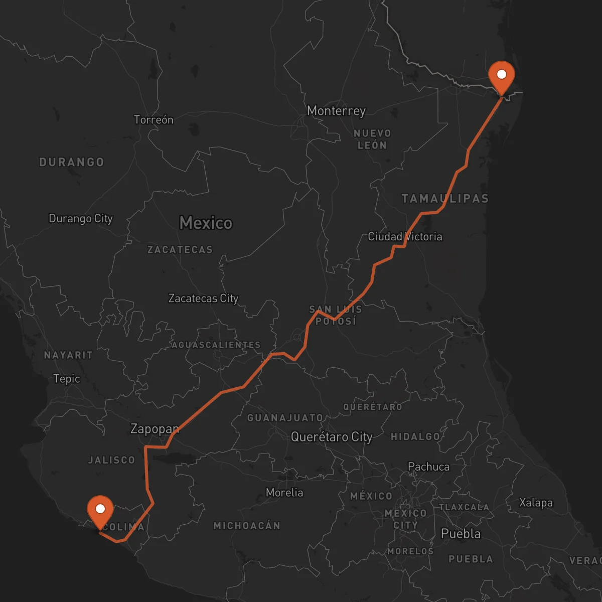 Ruta Manzanillo - Matamoros