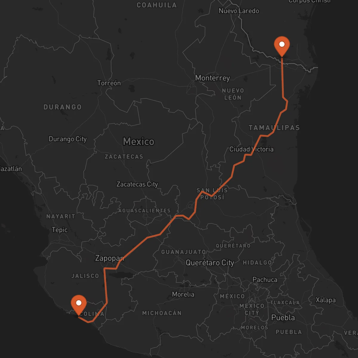 Ruta McAllen - Manzanillo