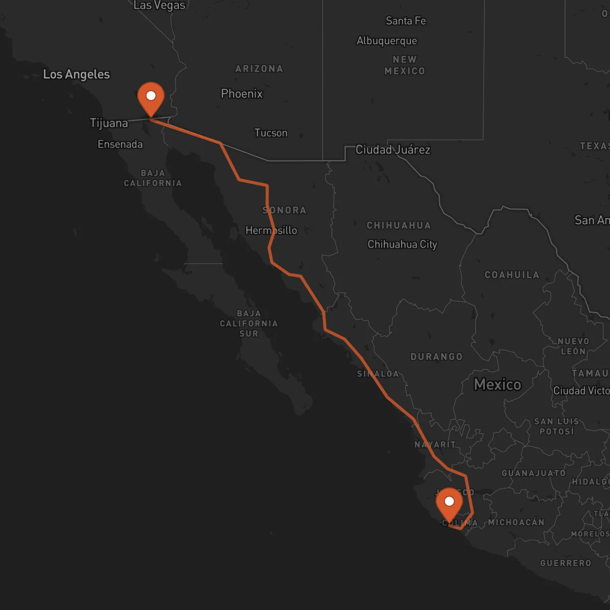 Ruta Manzanillo - Mexicali