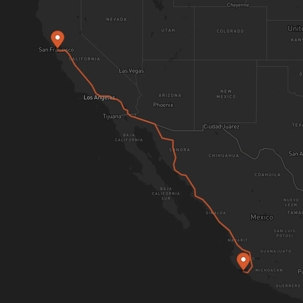 Ruta Manzanillo - Oakland