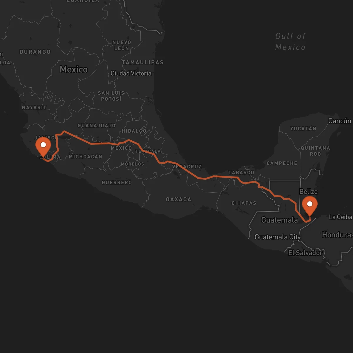 Ruta Manzanillo - Puerto Barrios